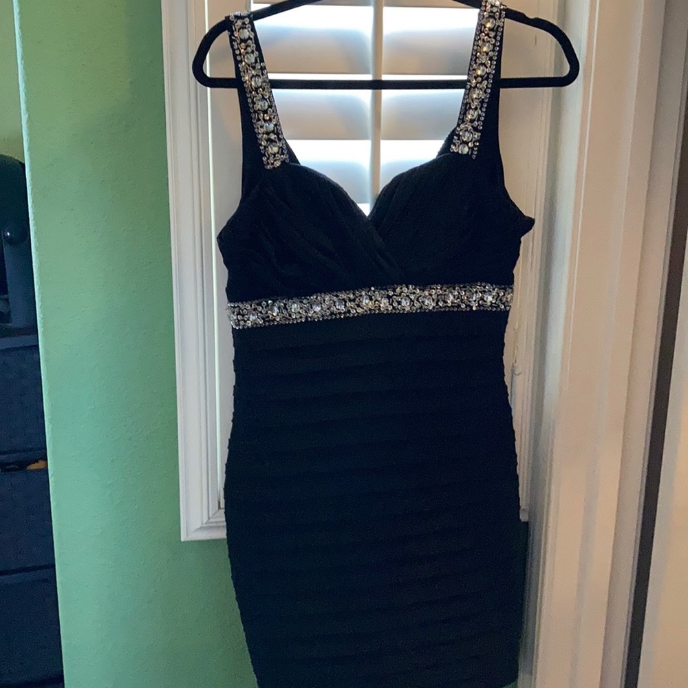 Black ruby rox dress with gems on the waist